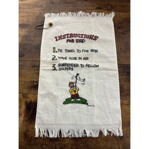 Vintage Cannon Golf Towel Instructions For Use Wave White Flag Surrender